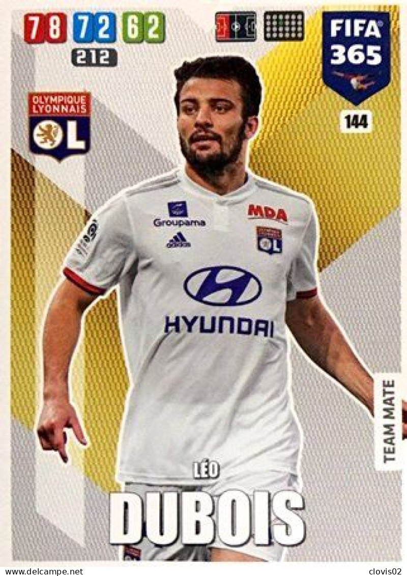 144 Leo Dubois - Olympique Lyonnais - Carte Panini FIFA 365 2020 Adrenalyn XL Trading Cards - Trading Cards