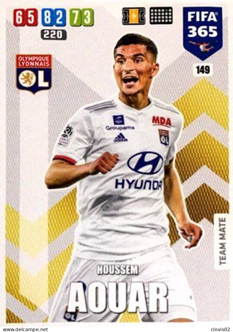 149 Houssem Aouar - Olympique Lyonnais - Carte Panini FIFA 365 2020 Adrenalyn XL Trading Cards - Trading Cards