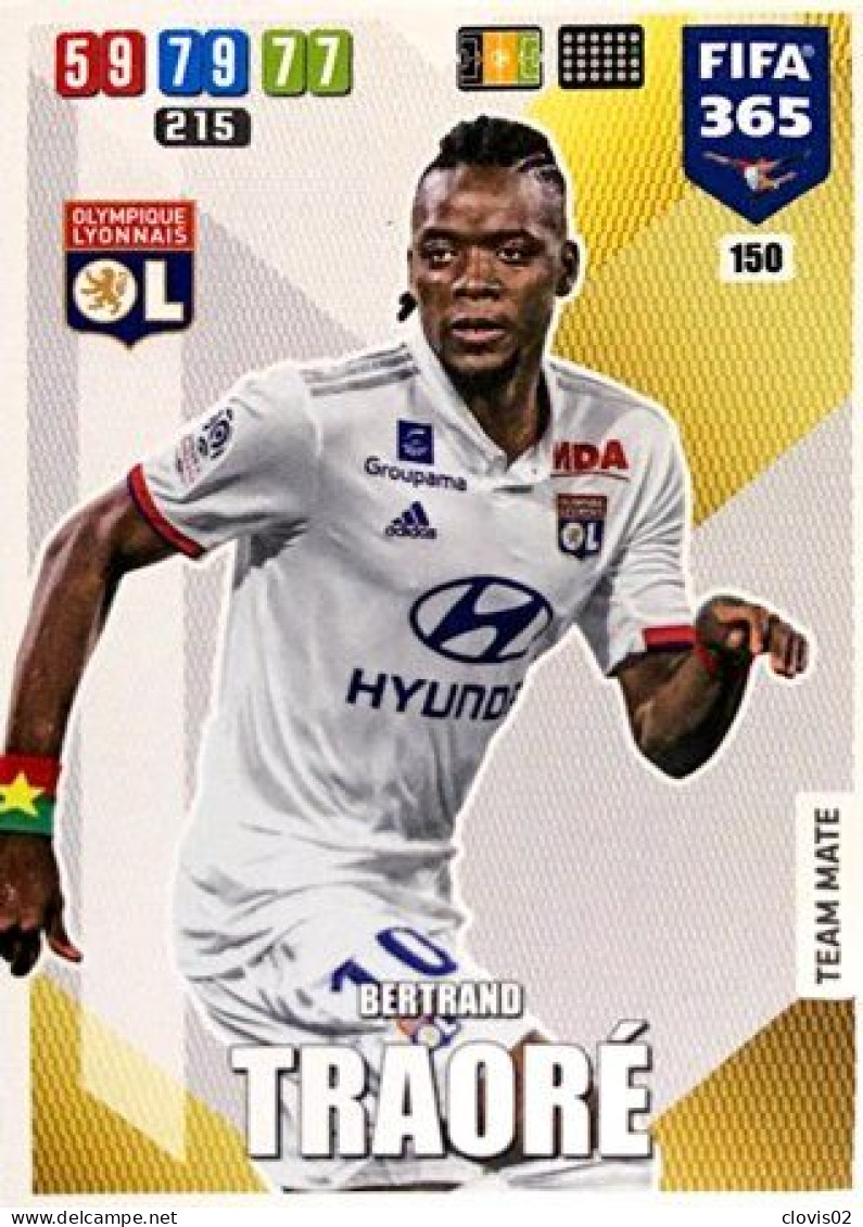 150 Bertrand Traoré - Olympique Lyonnais - Carte Panini FIFA 365 2020 Adrenalyn XL Trading Cards - Trading Cards