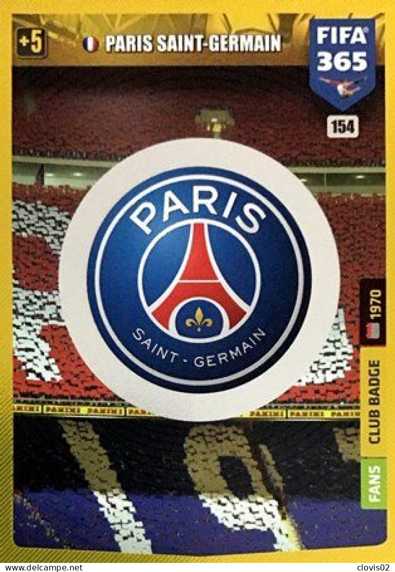 154 Club Badge - Paris Saint-Germain - Carte Panini FIFA 365 2020 Adrenalyn XL Trading Cards - Trading Cards