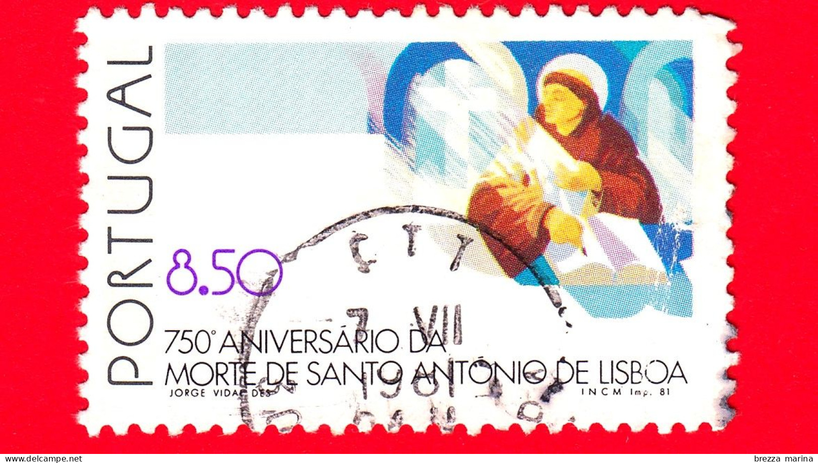 PORTOGALLO - Usato - 1981 - 750° Anniversario Della Morte Di Antonio Di Padova - 8.50 - Oblitérés