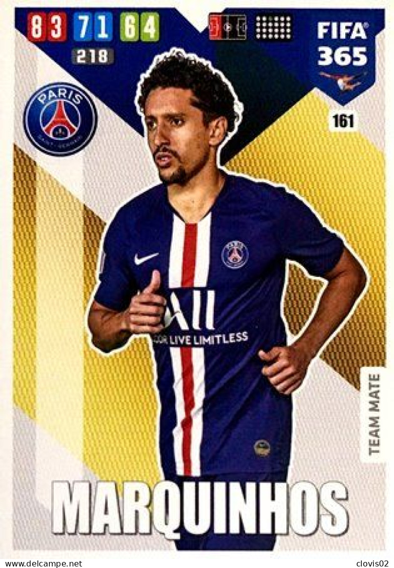 161 Marquinhos - Paris Saint-Germain - Carte Panini FIFA 365 2020 Adrenalyn XL Trading Cards - Trading Cards