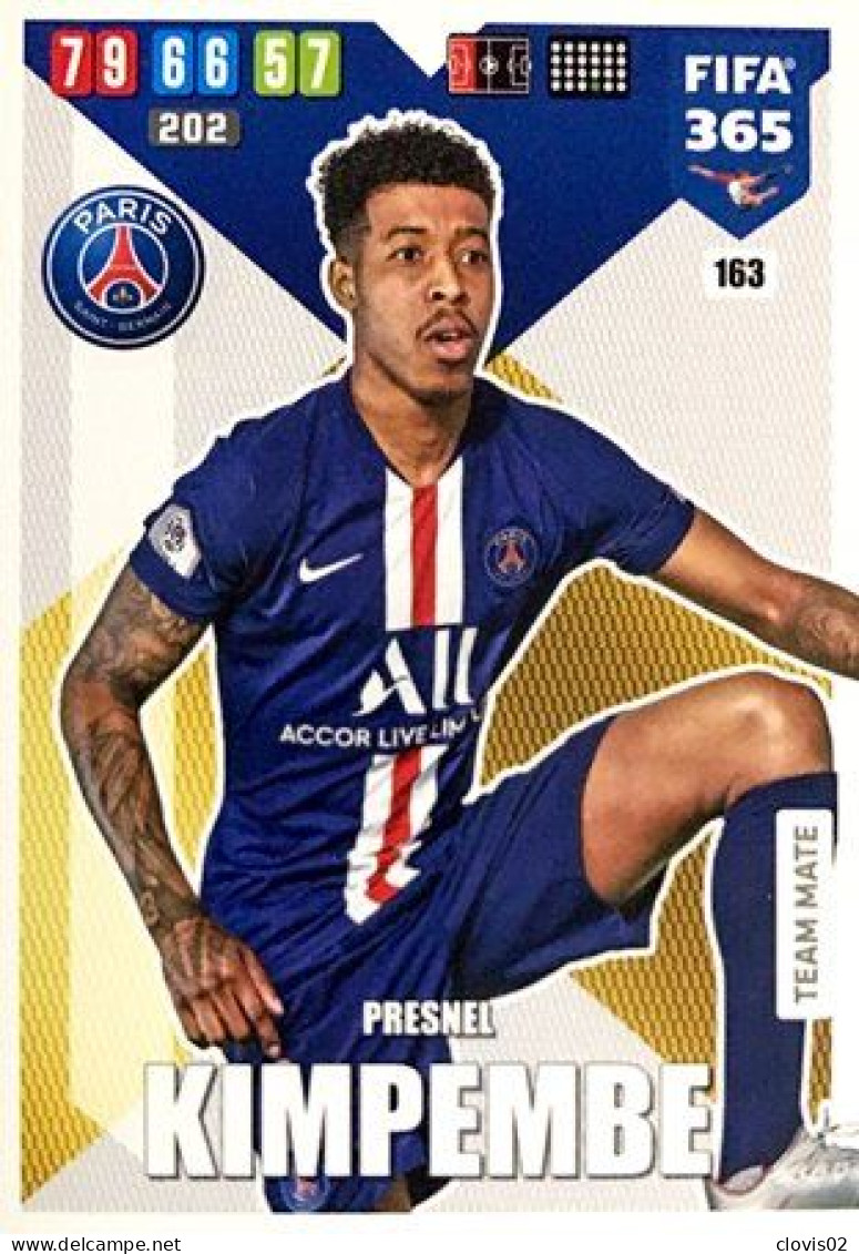 163 Presnel Kimpembe - Paris Saint-Germain - Carte Panini FIFA 365 2020 Adrenalyn XL Trading Cards - Trading Cards