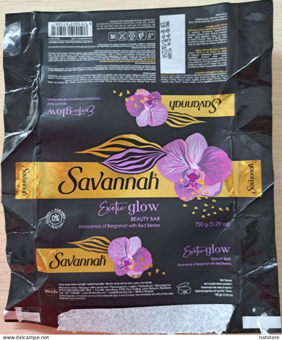 MALAYSIA..SOAP LABEL..SAVANNAH..EXOTIC  GLOW - Etiketten