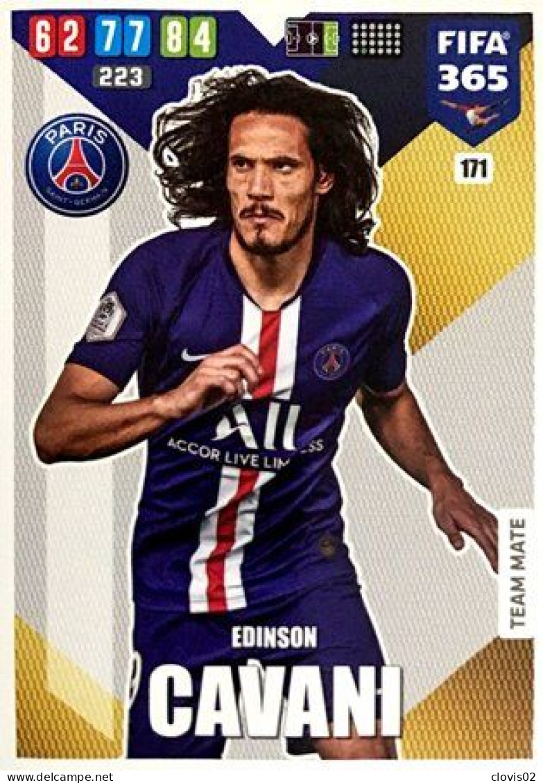 171 Edinson Cavani - Paris Saint-Germain - Carte Panini FIFA 365 2020 Adrenalyn XL Trading Cards - Trading Cards