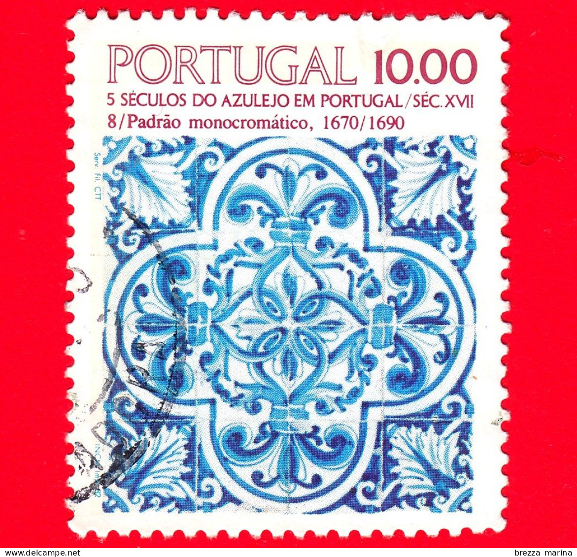 PORTOGALLO - Usato - 1982 - 5 Secoli Di Piastrelle In Portogallo -Tiles - 10.00 - Used Stamps