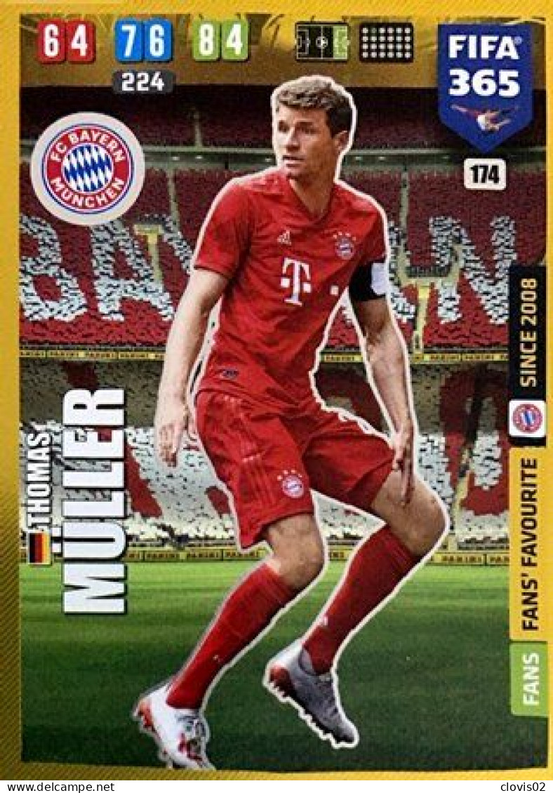 174 Thomas Müller - FC Bayern München - Carte Panini FIFA 365 2020 Adrenalyn XL Trading Cards - Tarjetas