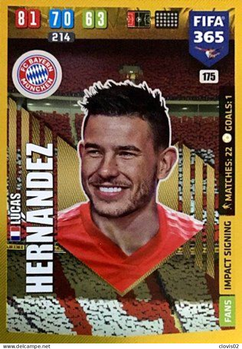 175 Lucas Hernandez - FC Bayern München - Carte Panini FIFA 365 2020 Adrenalyn XL Trading Cards - Trading Cards