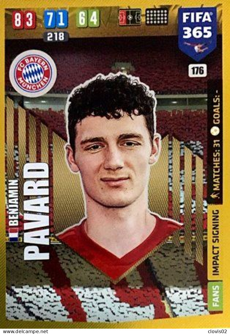 176 Benjamin Pavard - FC Bayern München - Carte Panini FIFA 365 2020 Adrenalyn XL Trading Cards - Trading Cards