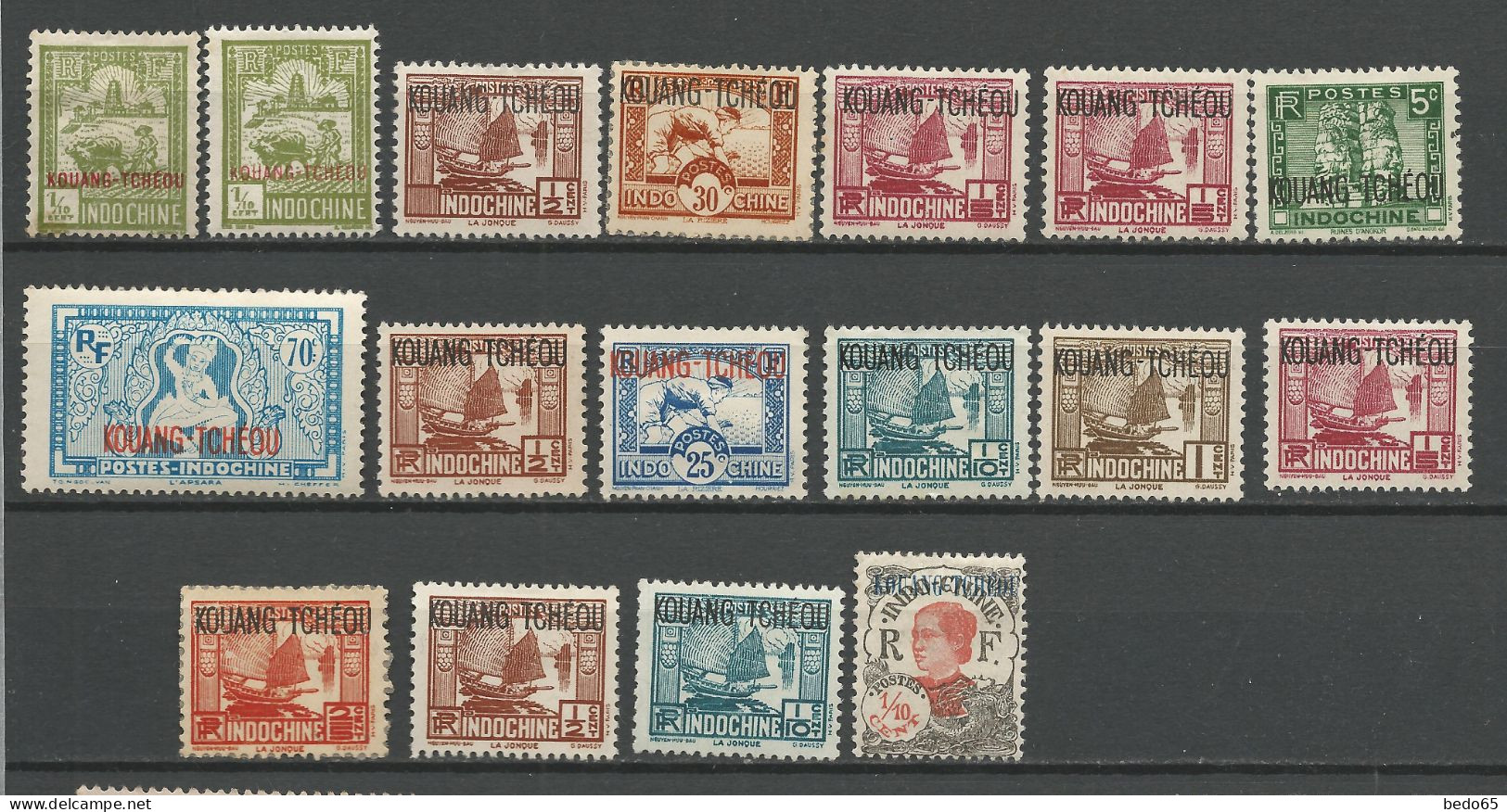 LOT KOUANG-TCHEOU   NEUF* AVEC OU TRACE DE CHARNIERE  / Hinge / MH - Unused Stamps