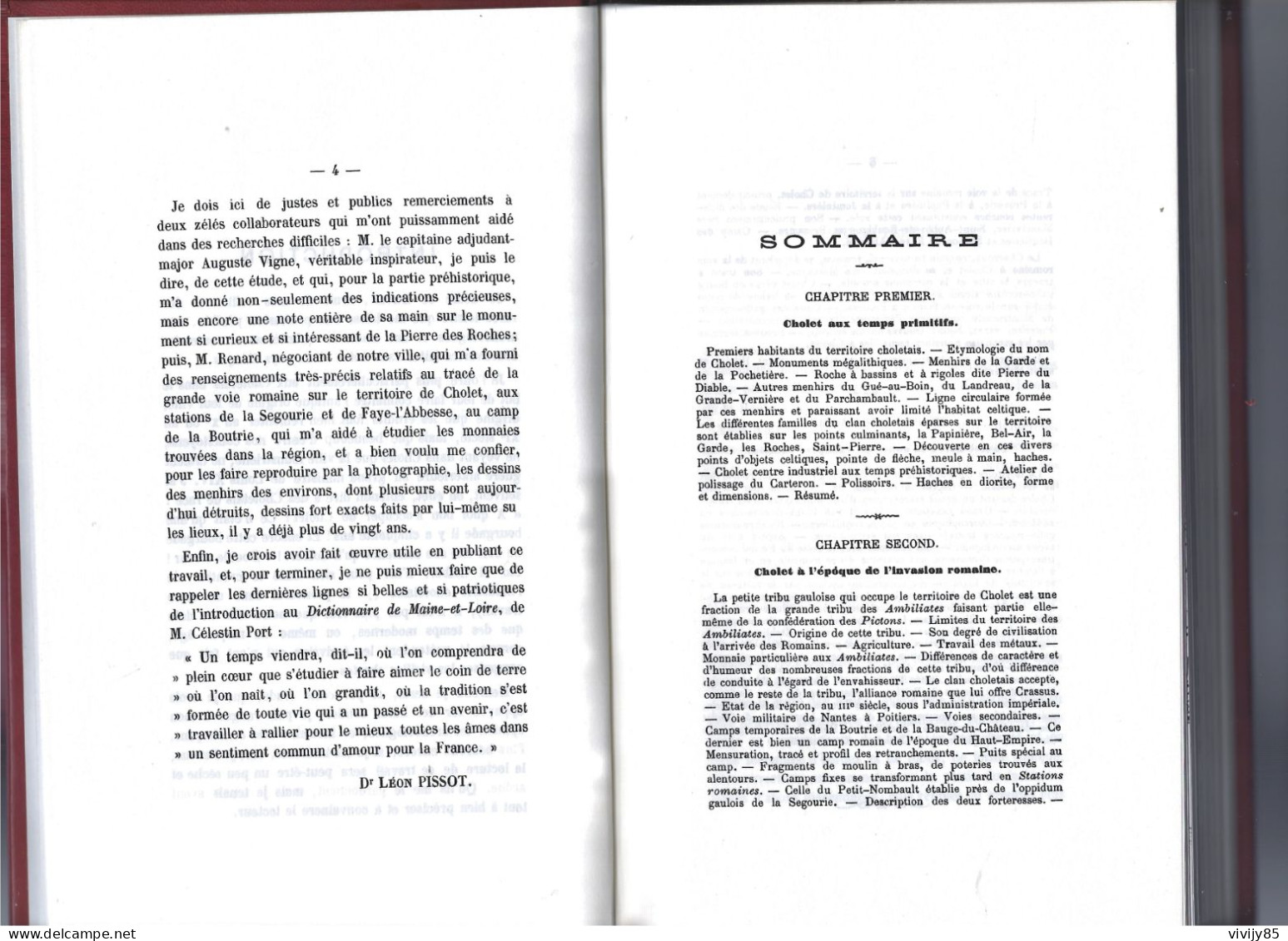 49 - CHOLET - Beau livre numéroté " Histoire de Cholet " par le Docteur Léon Pissot