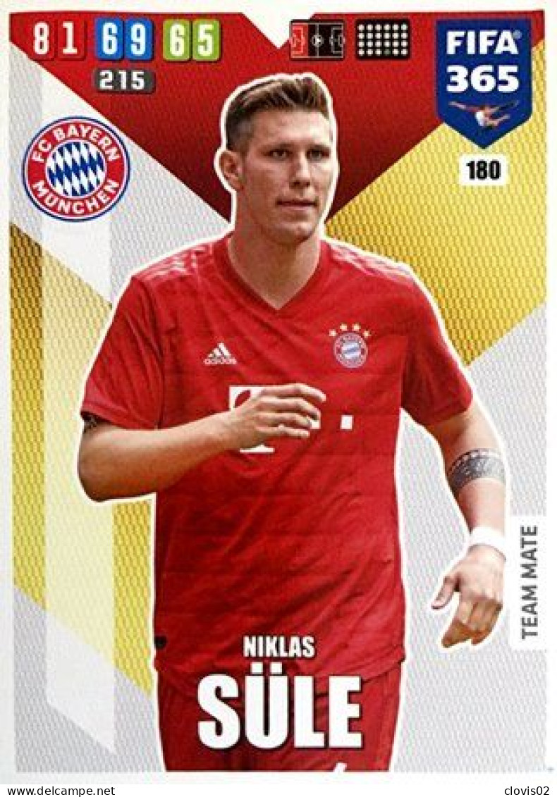 180 Niklas Süle - FC Bayern München - Carte Panini FIFA 365 2020 Adrenalyn XL Trading Cards - Trading Cards