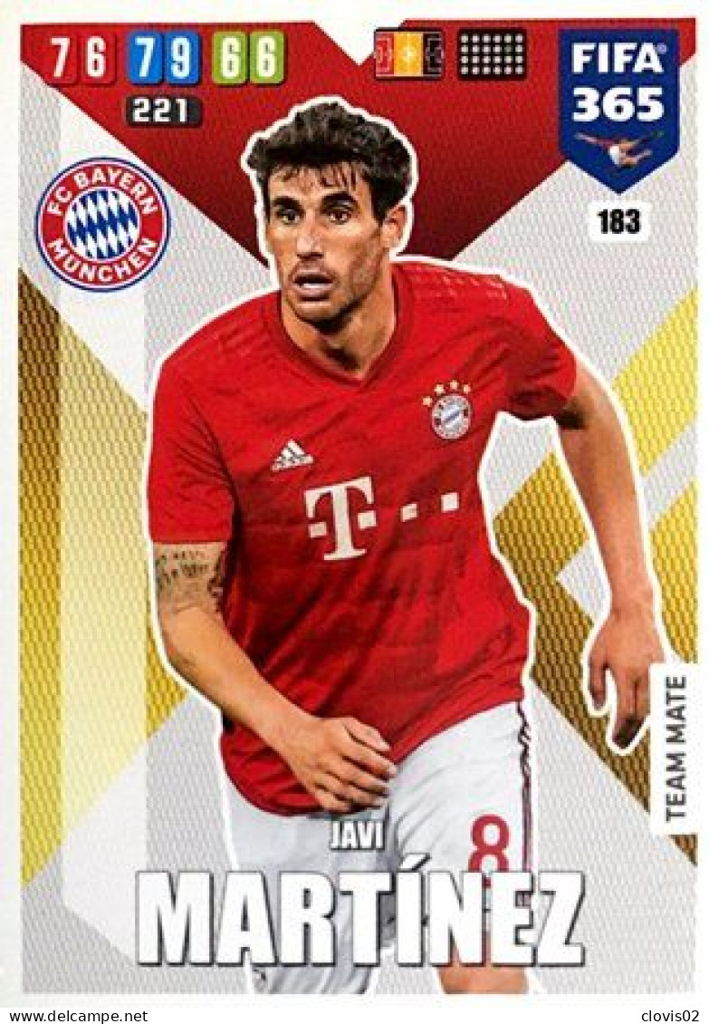 183 Javi Martínez - FC Bayern München - Carte Panini FIFA 365 2020 Adrenalyn XL Trading Cards - Trading Cards