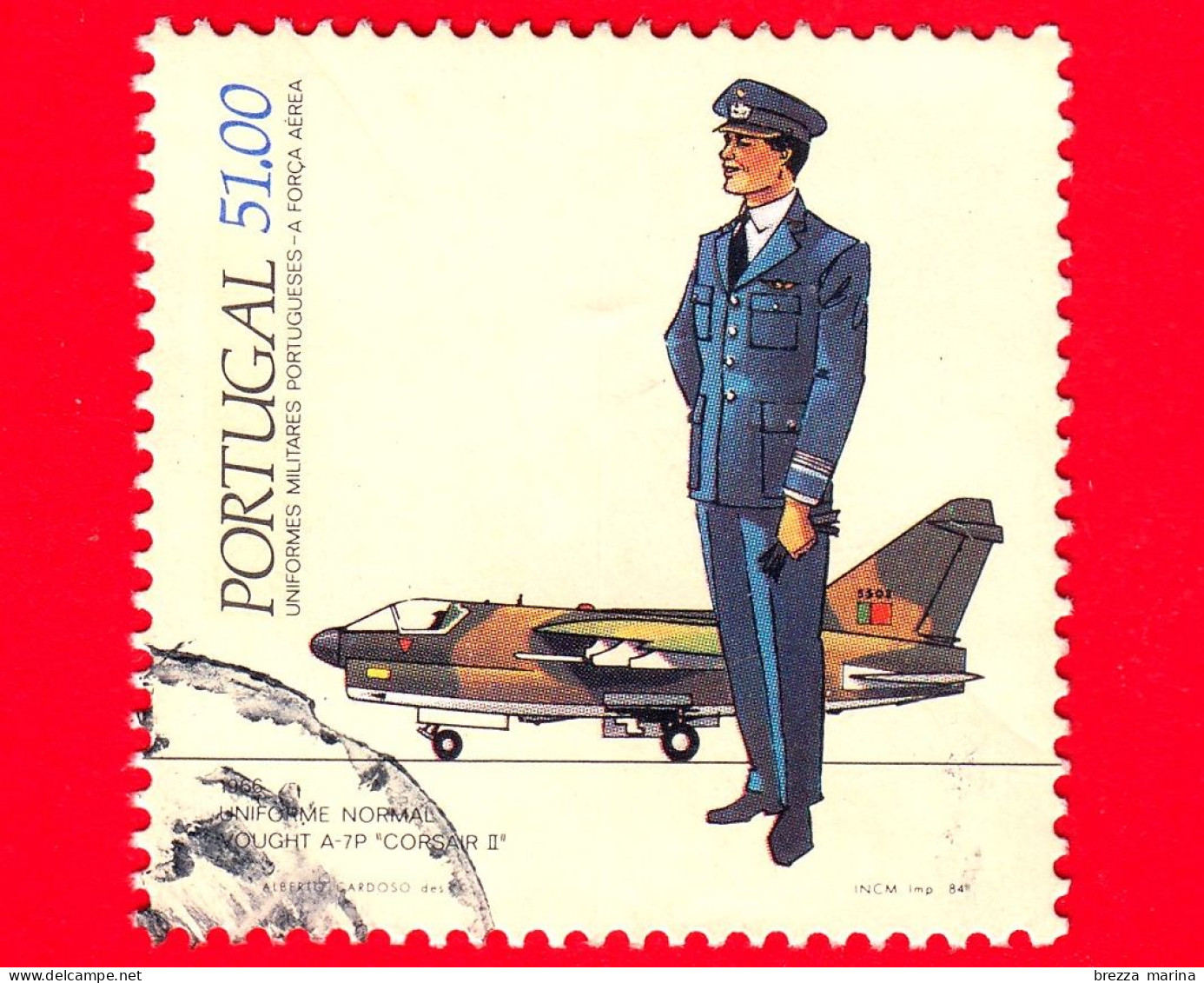 PORTOGALLO - Usato - 1984 - Uniformi Militari Portoghesi - Aeronautica - Corsair II - 51.00 - Gebruikt