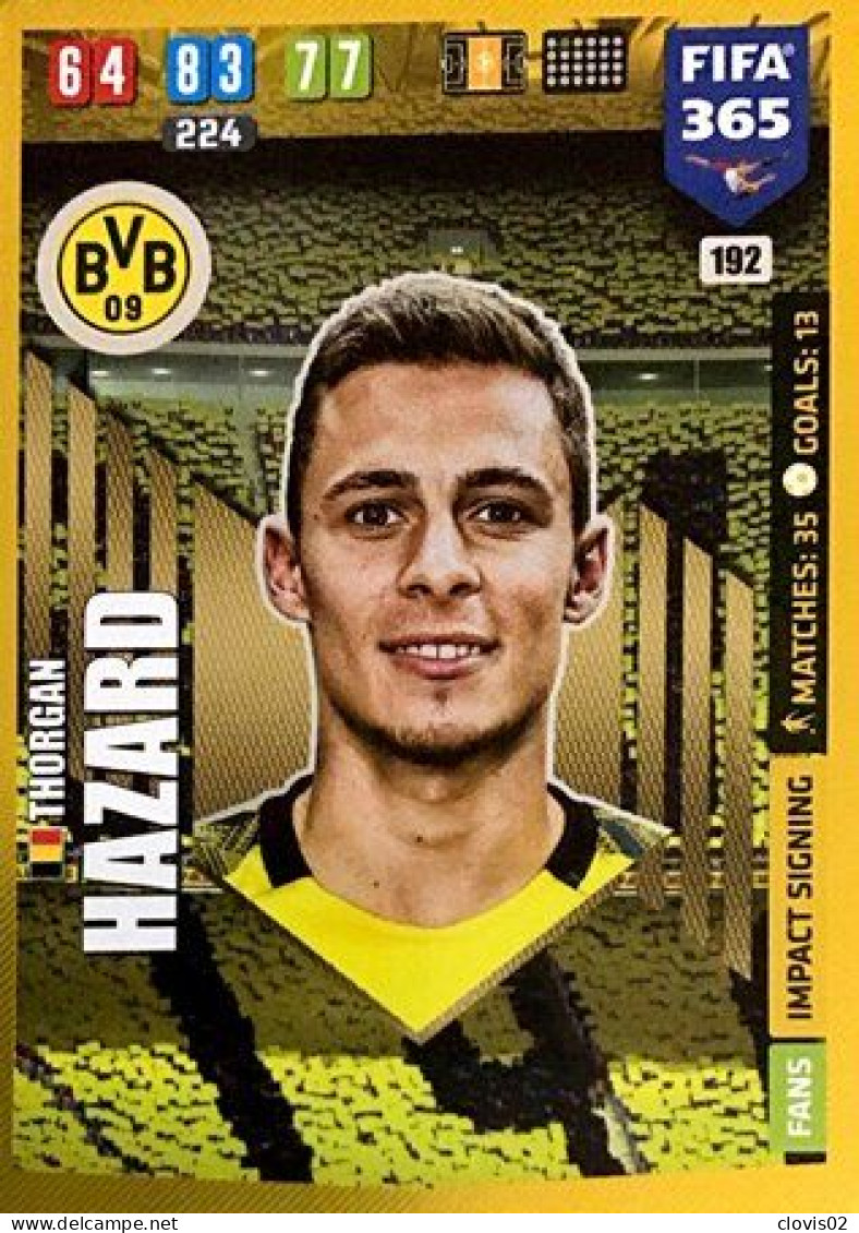 192 Thorgan Hazard - Borussia Dortmund - Carte Panini FIFA 365 2020 Adrenalyn XL Trading Cards - Trading Cards