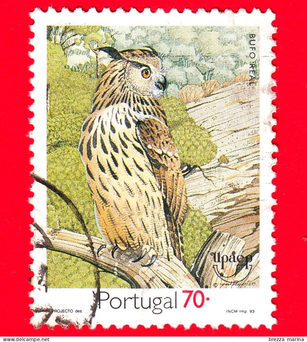 Portogallo - Usato - 1993 - Animali In Via Di Estinzione - Uccelli Rapaci - Gufo Reale Euroasiatico (Bubo Bubo) - 70 - Used Stamps