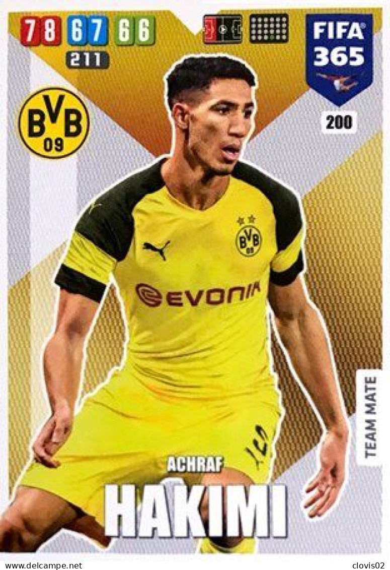 200 Achraf Hakimi - Borussia Dortmund - Carte Panini FIFA 365 2020 Adrenalyn XL Trading Cards - Trading Cards