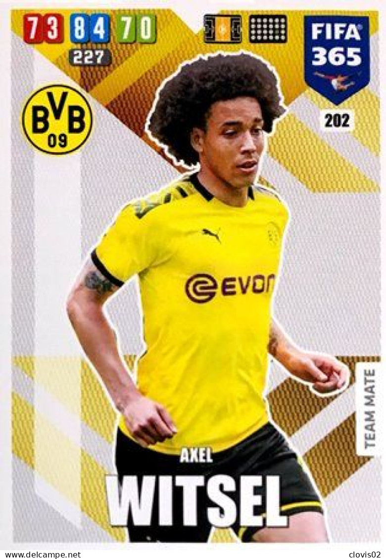 202 Axel Witsel - Borussia Dortmund - Carte Panini FIFA 365 2020 Adrenalyn XL Trading Cards - Trading Cards