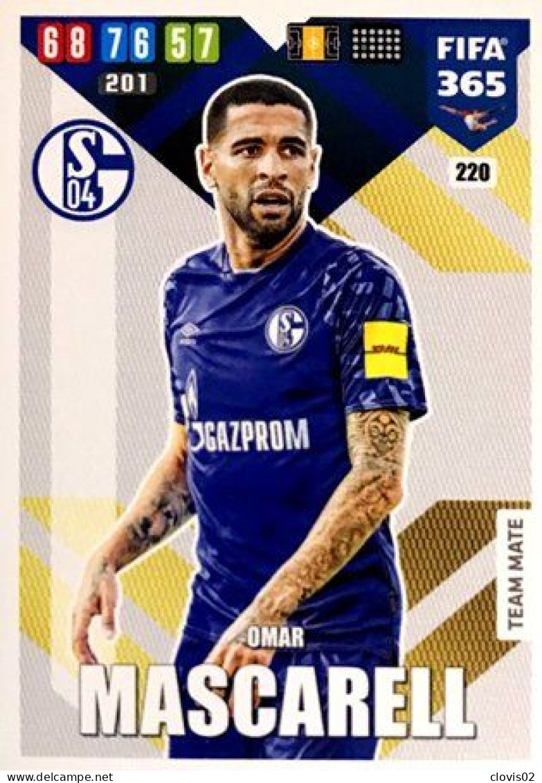220 Omar Mascarell - FC Schalke 04 - Carte Panini FIFA 365 2020 Adrenalyn XL Trading Cards - Trading Cards