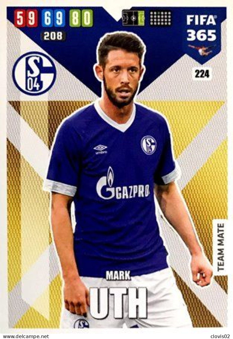 224 Mark Uth - FC Schalke 04 - Carte Panini FIFA 365 2020 Adrenalyn XL Trading Cards - Trading Cards