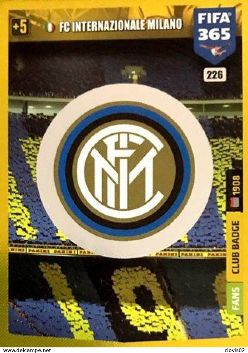 226 Club Badge - FC Internazionale Milano - Carte Panini FIFA 365 2020 Adrenalyn XL Trading Cards - Trading Cards