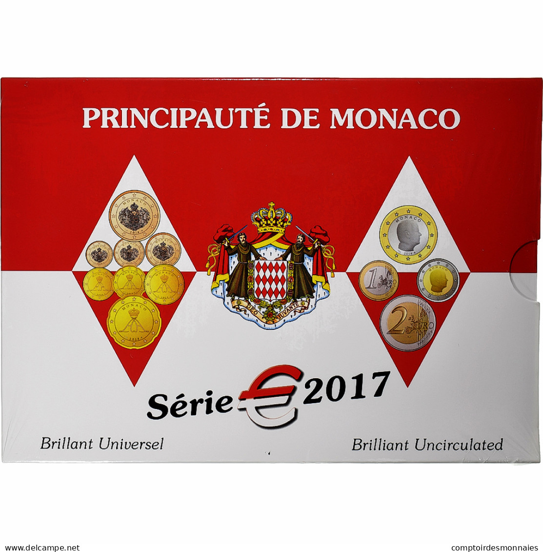 Monaco, Albert II, Coffret 1c. à 2€, BU, 2017, MDP, FDC - Monaco