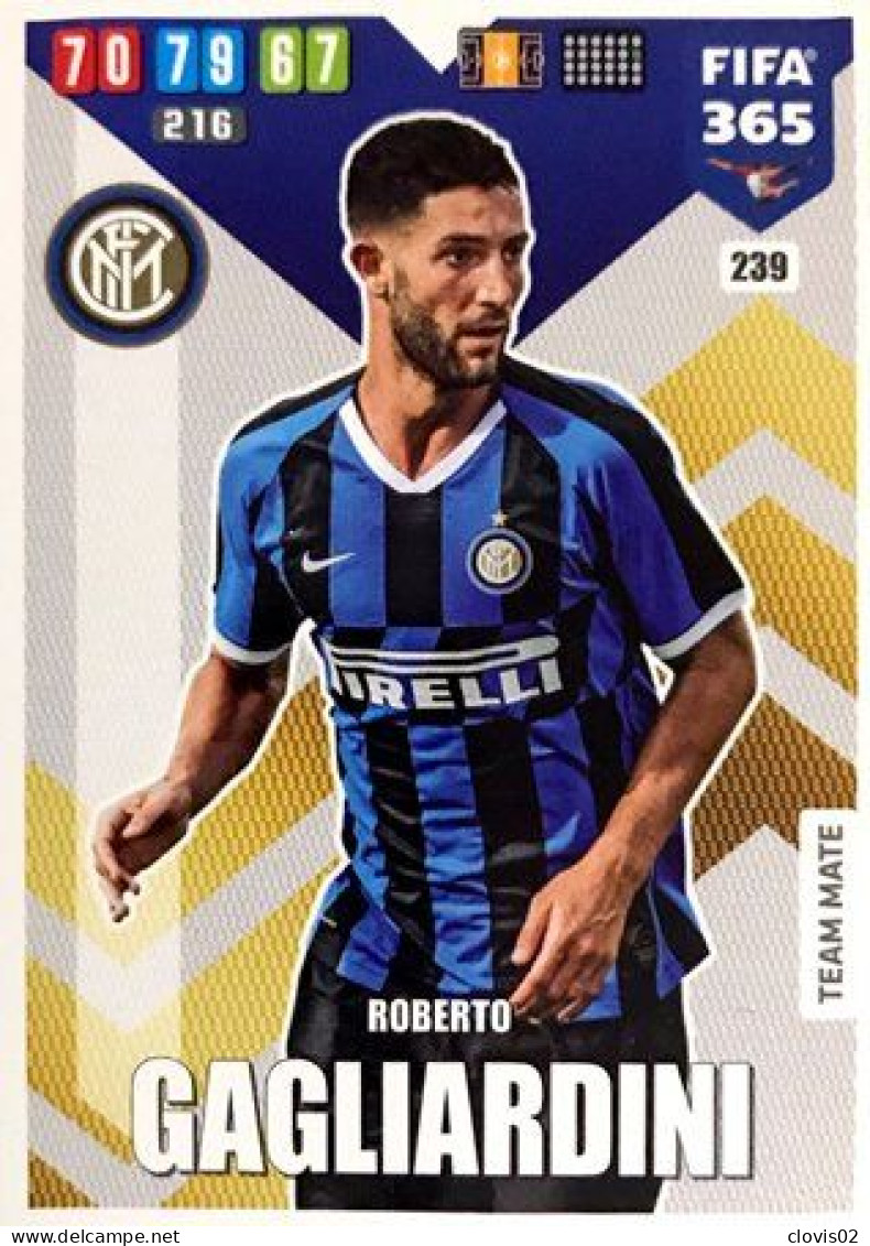 239 Roberto Gagliardini - FC Internazionale Milano - Carte Panini FIFA 365 2020 Adrenalyn XL Trading Cards - Trading Cards