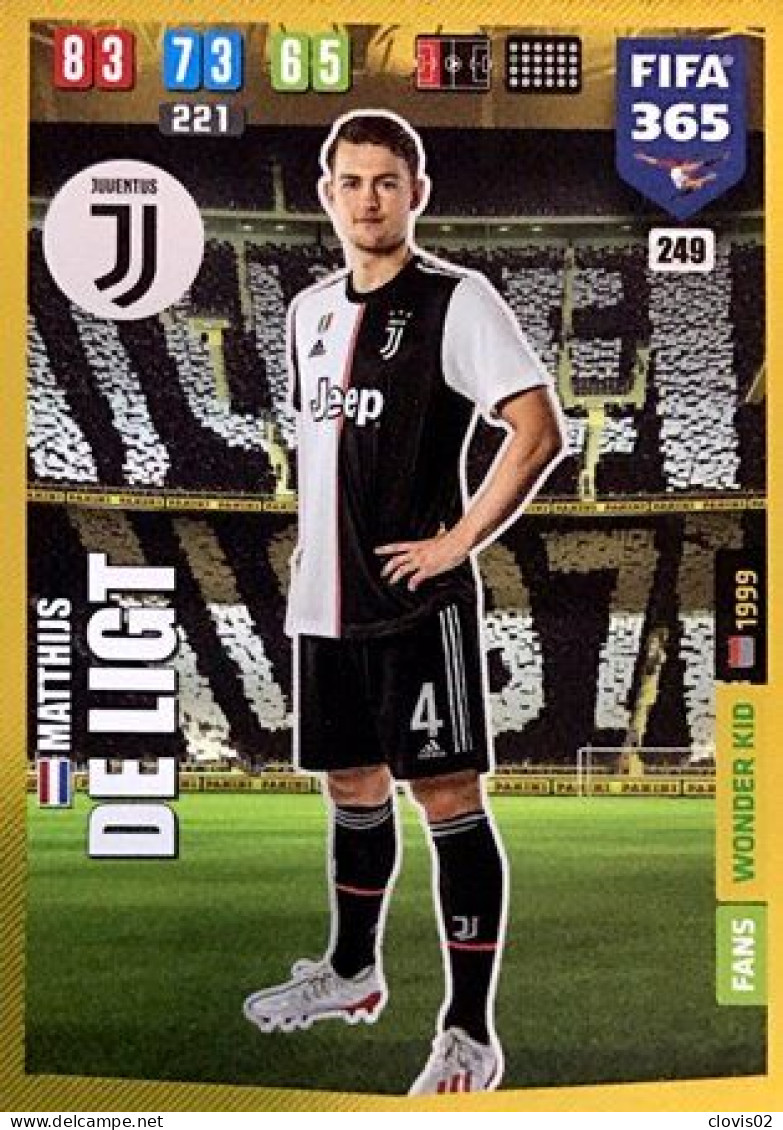 249 Matthijs De Ligt - Juventus - Carte Panini FIFA 365 2020 Adrenalyn XL Trading Cards - Trading Cards