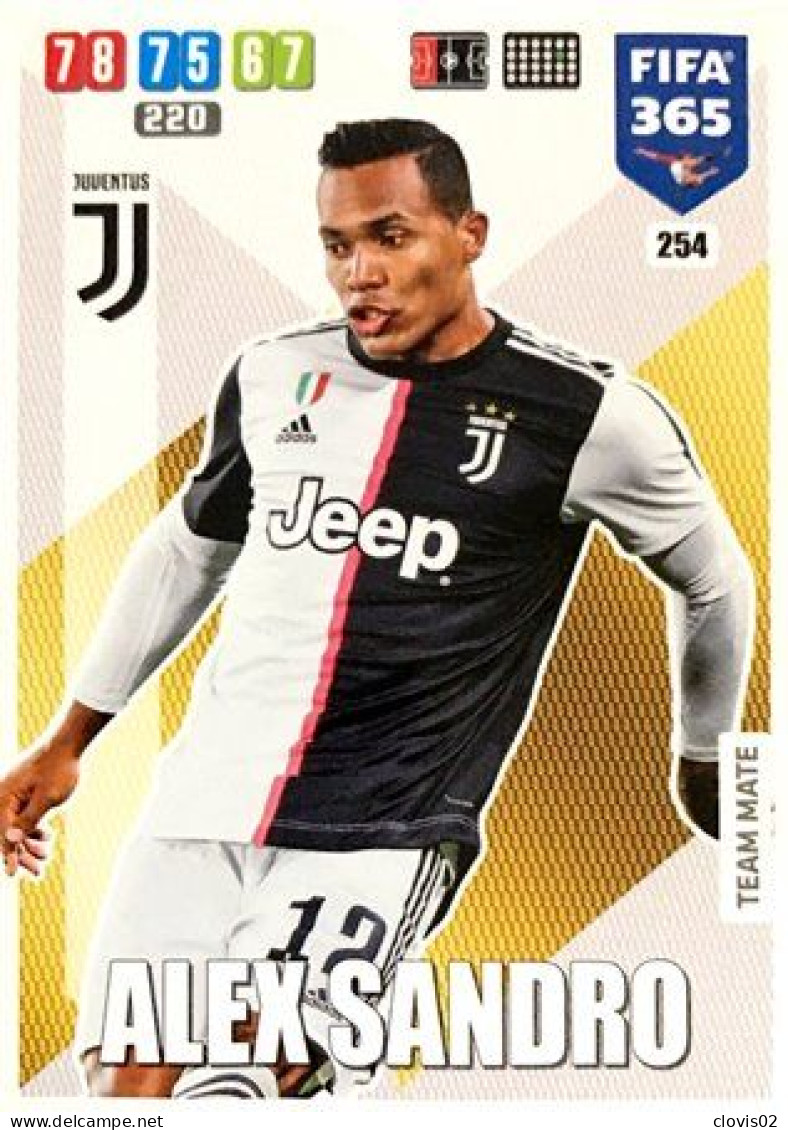 254 Alex Sandro - Juventus - Carte Panini FIFA 365 2020 Adrenalyn XL Trading Cards - Trading Cards