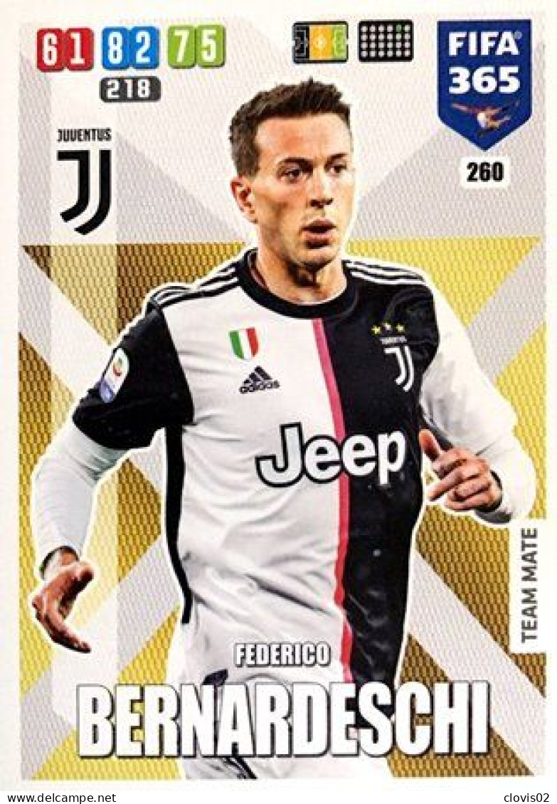 260 Federico Bernardeschi - Juventus - Carte Panini FIFA 365 2020 Adrenalyn XL Trading Cards - Trading Cards