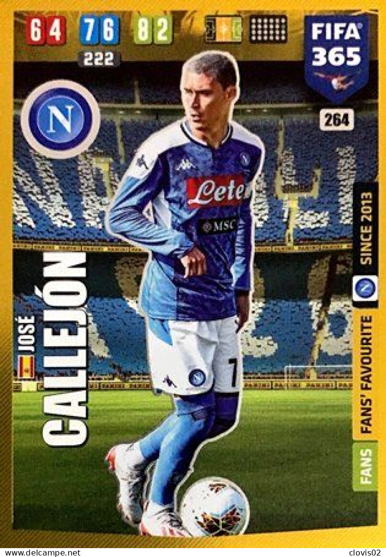 264 José Callejón - SSC Napoli - Carte Panini FIFA 365 2020 Adrenalyn XL Trading Cards - Trading Cards