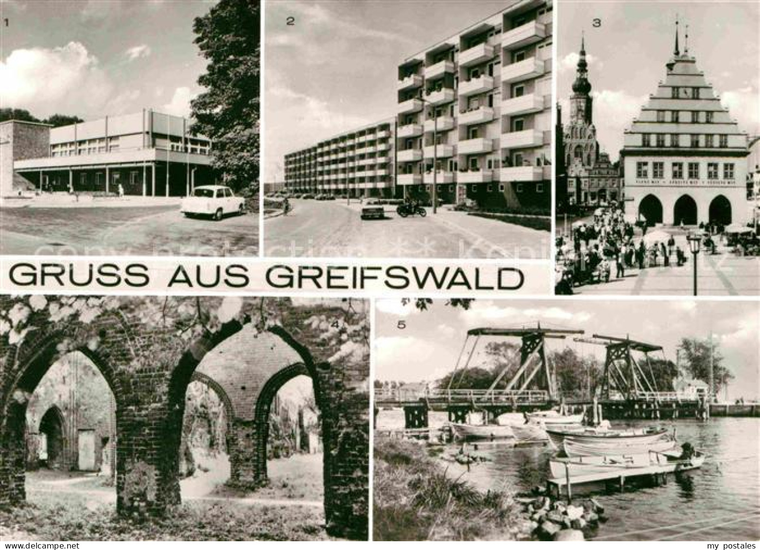 72633847 Greifswald HO Gaststaette Boddenhus Dubnaring Rathaus Klosterruine Wiec - Greifswald