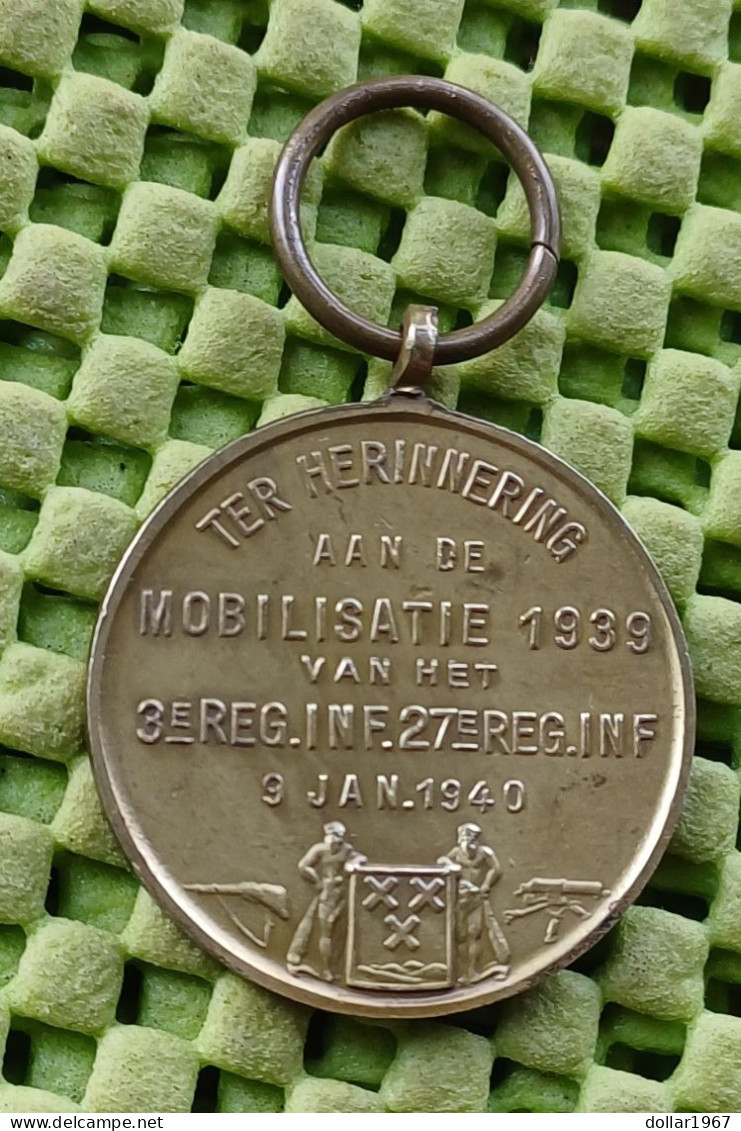 Medaille - Mobilisatie 1939 ,  3e En 27e Regiment Infanterie Markiezenhof Te Bergen Op Zoom 1940. -  Original Foto  !! - Other & Unclassified