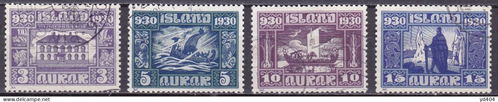 IS020S – ISLANDE – ICELAND – 1930 – MILLENARY OF THE ALTHING – SG # 158-162 USED 50 € - Usados