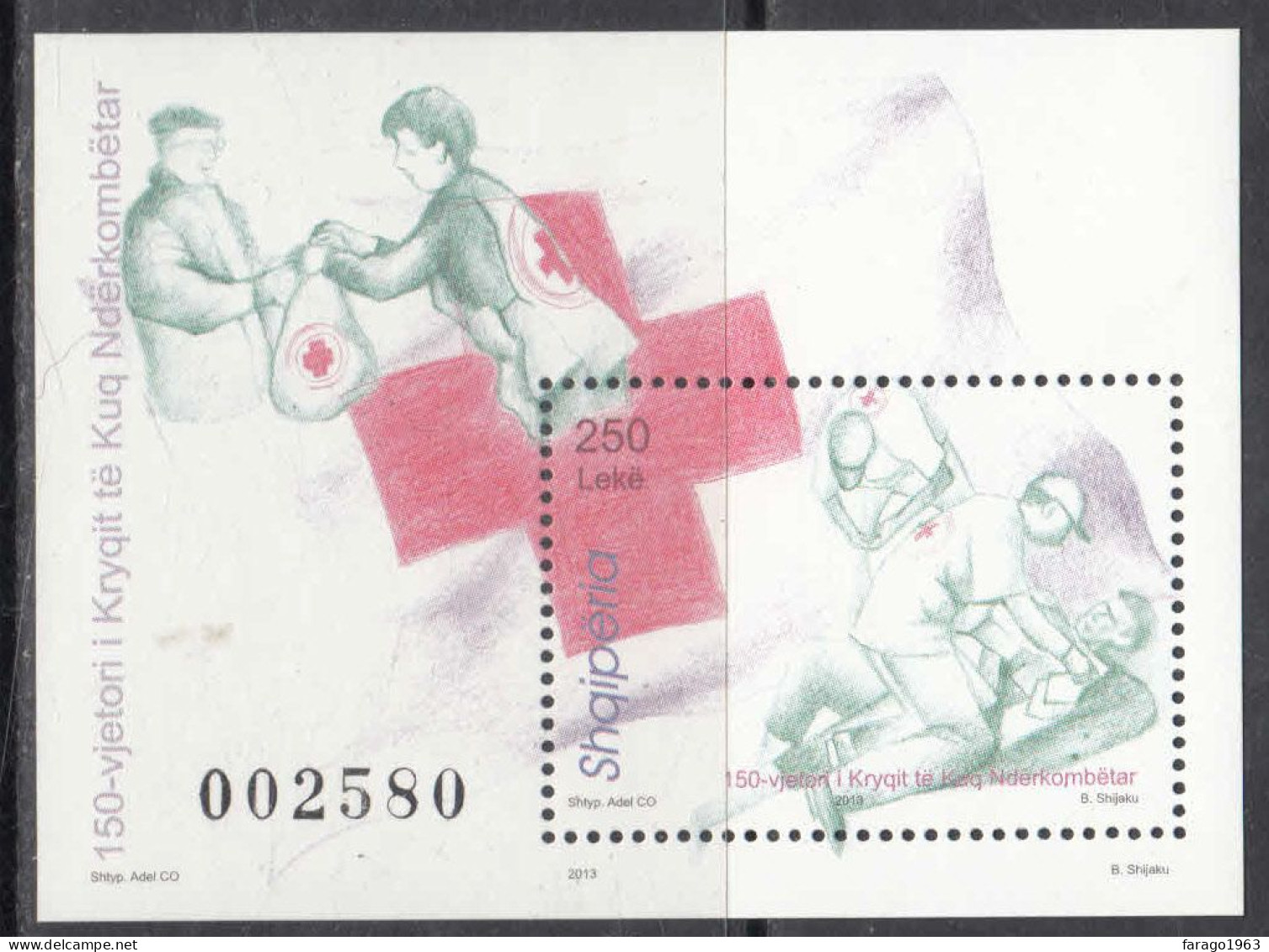 2013 Albania Red Cross Health Souvenir Sheet MNH - Albanie