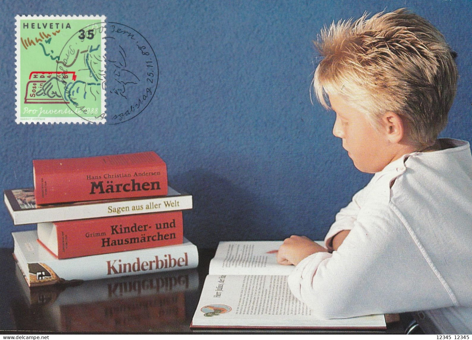 Zwitserland 1998, Unused Card, School Child Reading - Maximumkarten (MC)