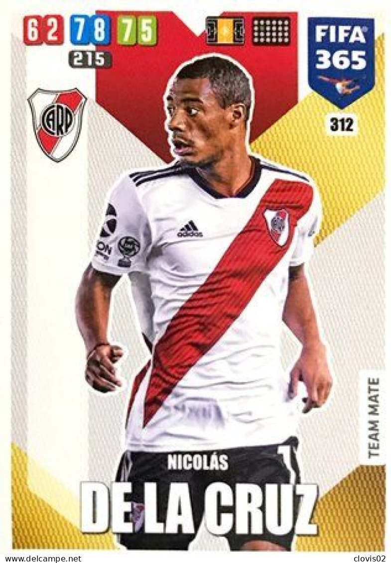 312 Nicolas De La Cruz - CA River Plate - Carte Panini FIFA 365 2020 Adrenalyn XL Trading Cards - Trading Cards