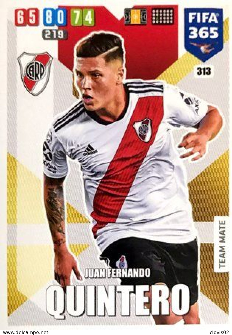 313 Juan Fernando Quintero - CA River Plate - Carte Panini FIFA 365 2020 Adrenalyn XL Trading Cards - Trading Cards