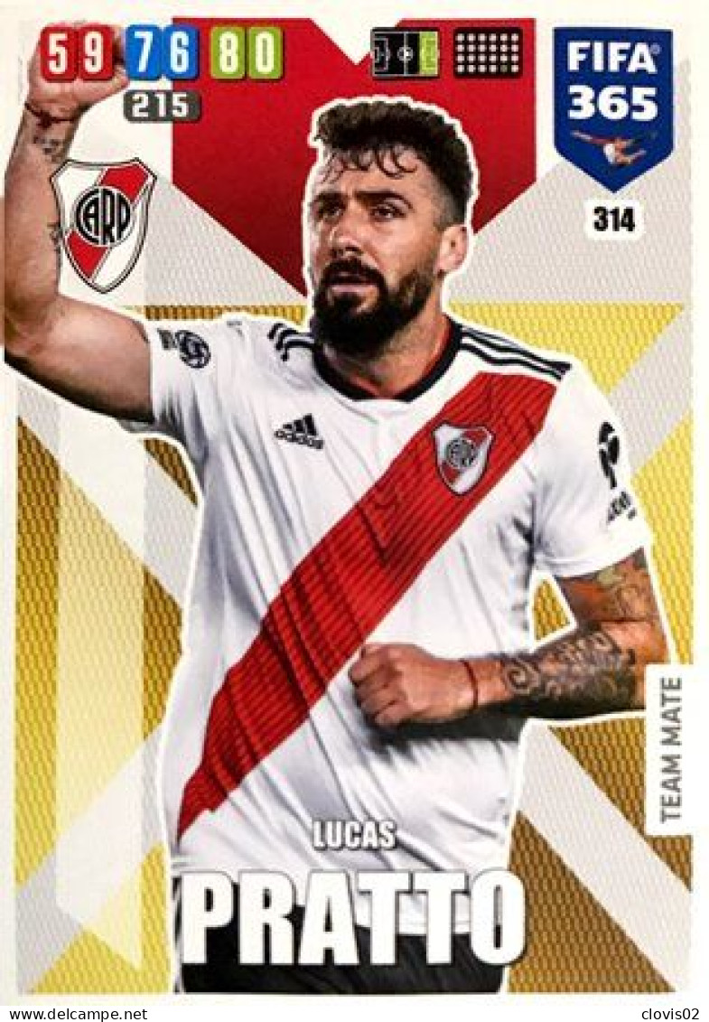 314 Lucas Pratto - CA River Plate - Carte Panini FIFA 365 2020 Adrenalyn XL Trading Cards - Trading Cards