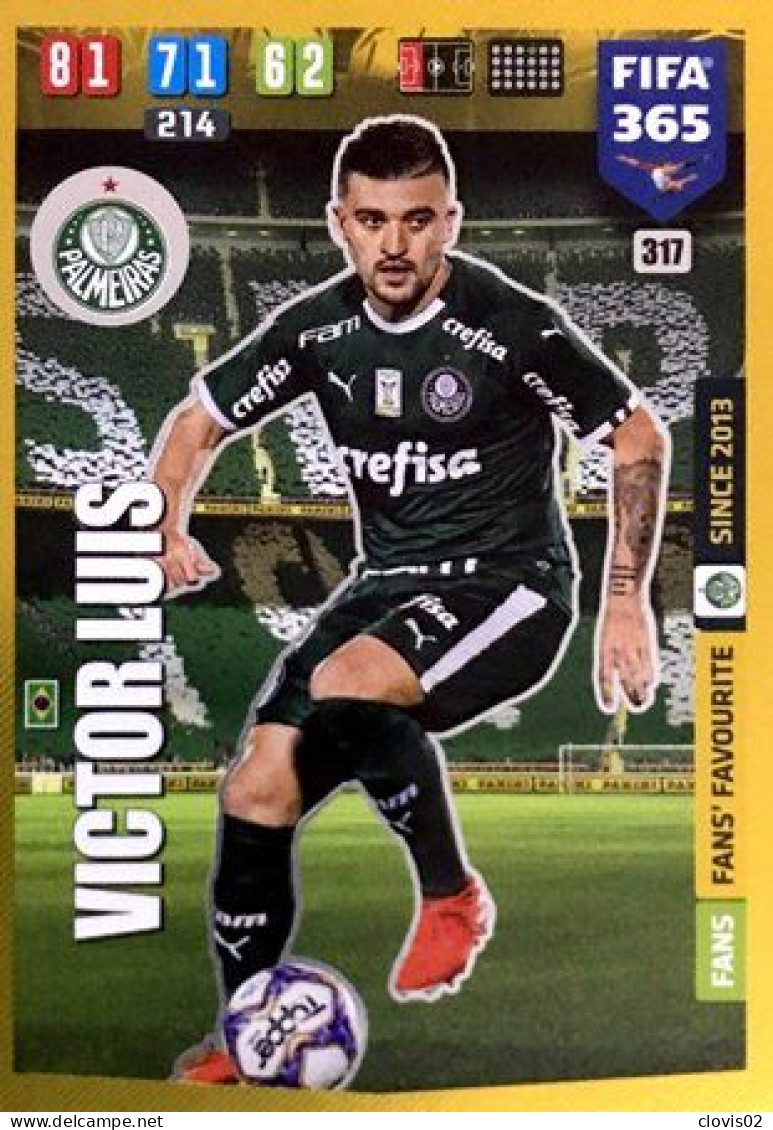 317 Victor Luis - Palmeiras - Carte Panini FIFA 365 2020 Adrenalyn XL Trading Cards - Trading Cards