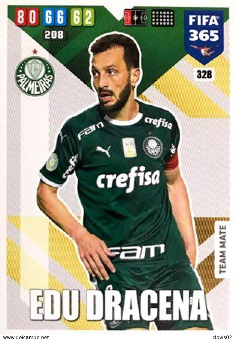 328 Edu Dracena - Palmeiras - Carte Panini FIFA 365 2020 Adrenalyn XL Trading Cards - Trading Cards