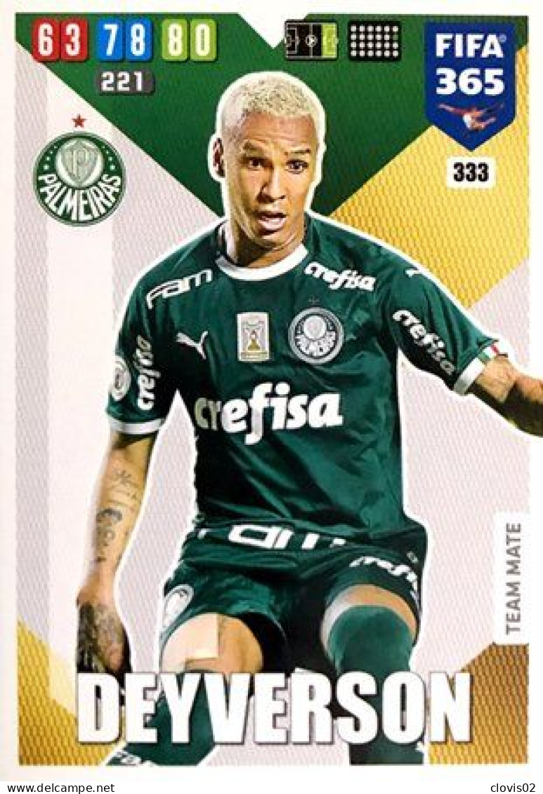 333 Deyverson - Palmeiras - Carte Panini FIFA 365 2020 Adrenalyn XL Trading Cards - Trading Cards