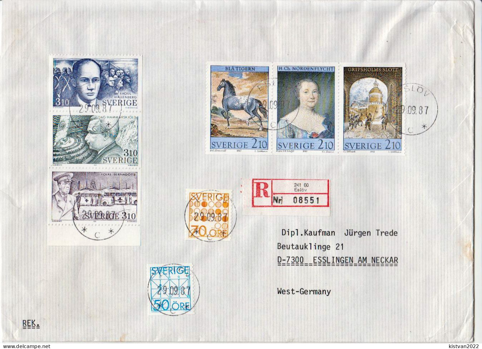 Postal History: Sweden R Cover - Covers & Documents