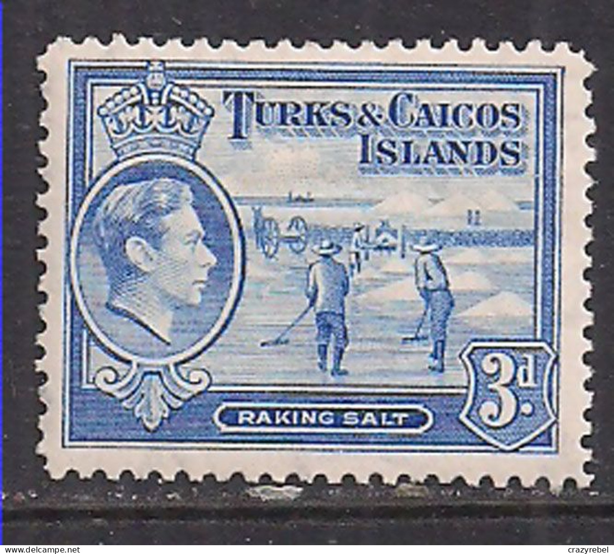 Turks & Caicos 1938 - 45 KGV1 3d Bright Blue MM SG 200 ( F723 ) - Turks And Caicos