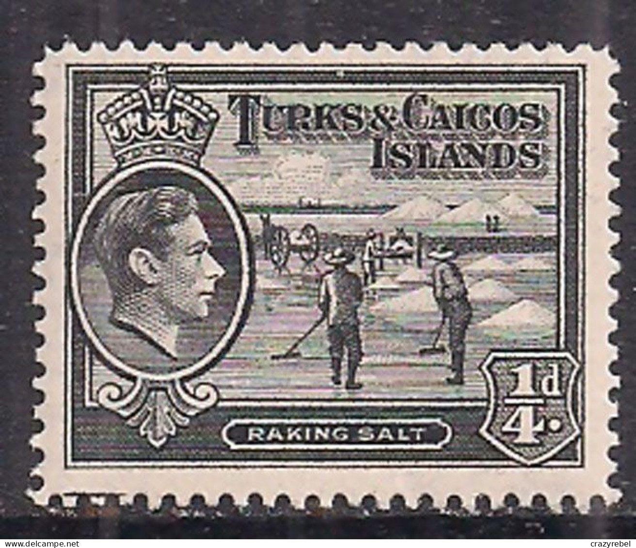 Turks & Caicos 1938 - 45 KGV1 1/4d Black MM SG 194 ( M253 ) - Turks & Caicos (I. Turques Et Caïques)