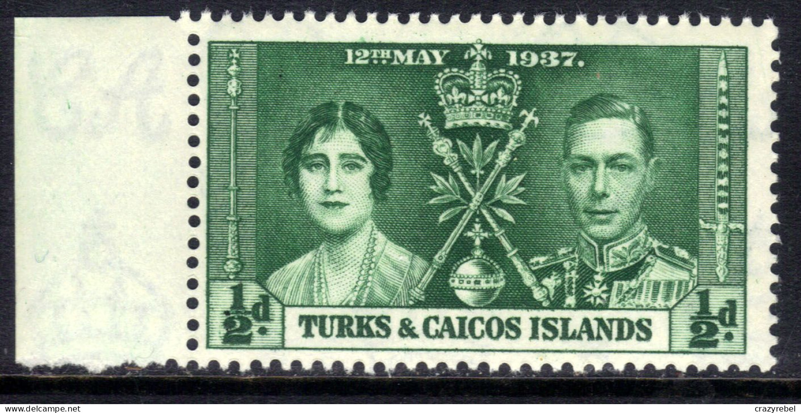 Turks & Caicos 1937 KGV1 1/2d Coronation Umm SG 191 (  F533 ) - Turks And Caicos