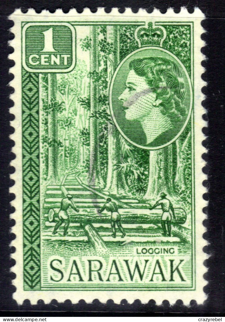Sarawak 1955 - 59 QE2 1cts Green Logging Used SG 188 ( A894 ) - Sarawak (...-1963)