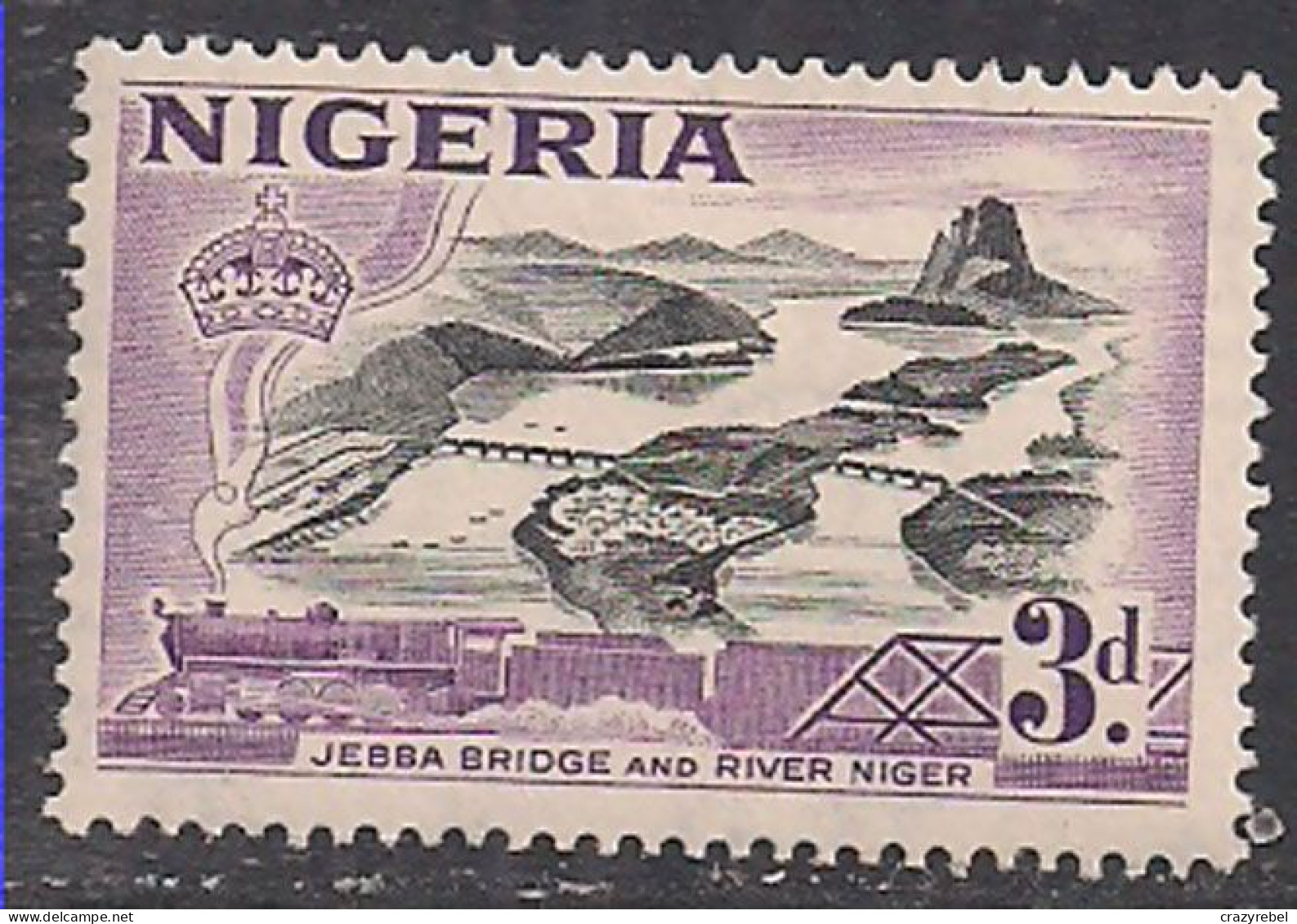 Nigeria 1953 - 58 QE2 3d Bridge & River Pictorial  MM SG 73 ( E1059 ) - Nigeria (...-1960)