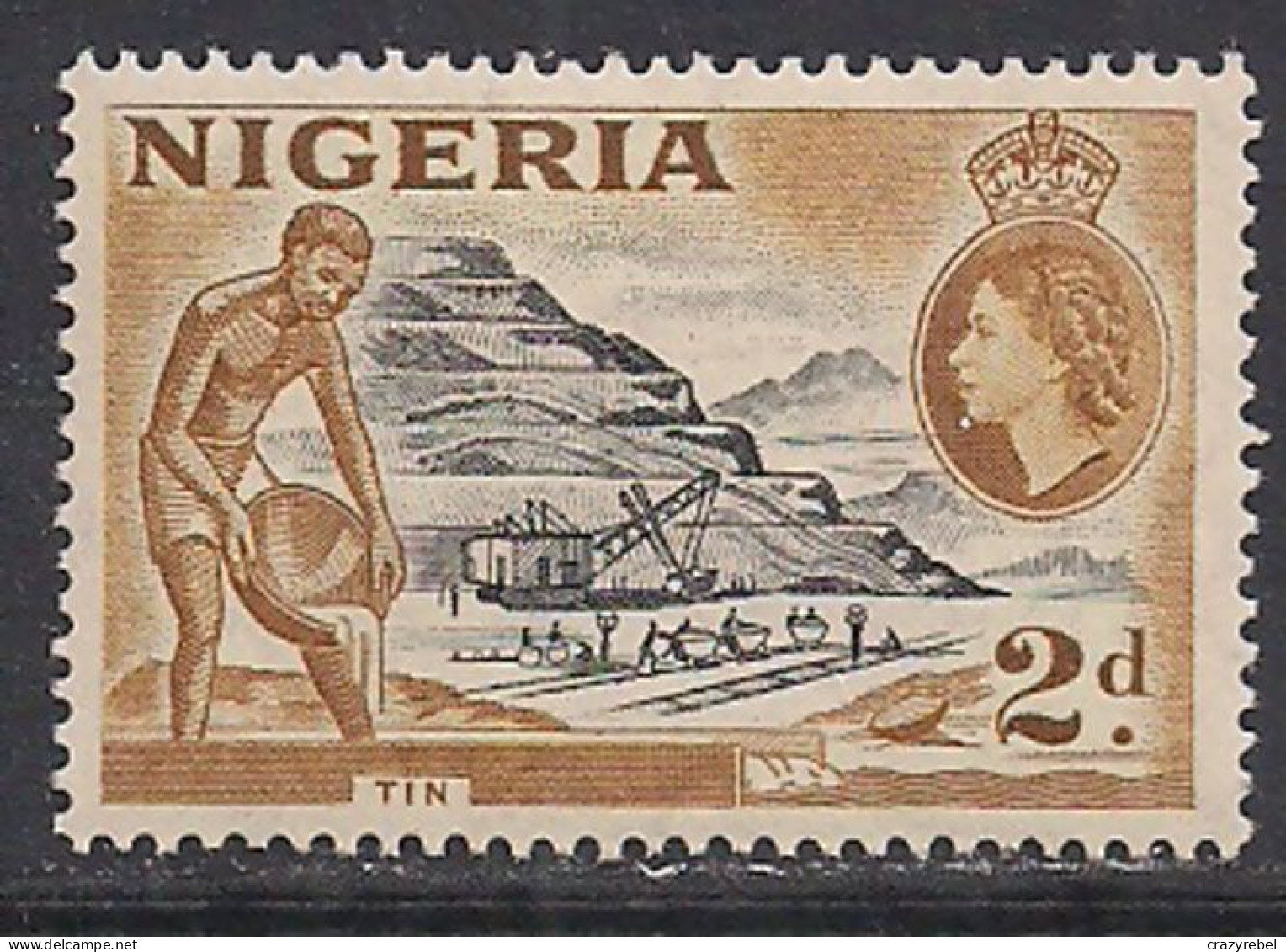 Nigeria 1953 - 58 QE2 2d Pictorial Mining Tin MM SG 72 ( E838 ) - Nigeria (...-1960)