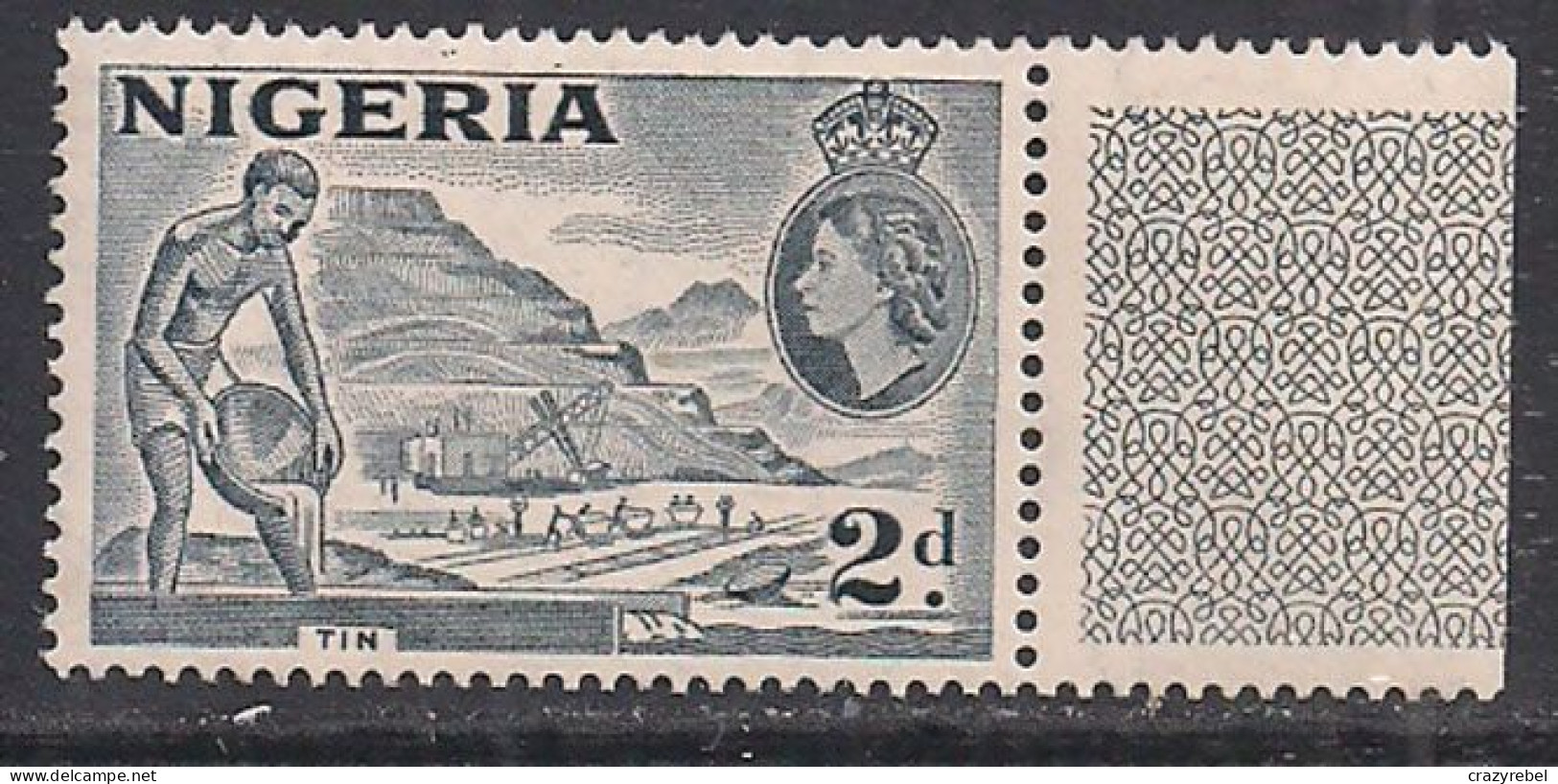 Nigeria 1953 - 58 QE2 2d Grey Tin Mining Type A Umm SG 72c ( E1309 ) - Nigeria (...-1960)